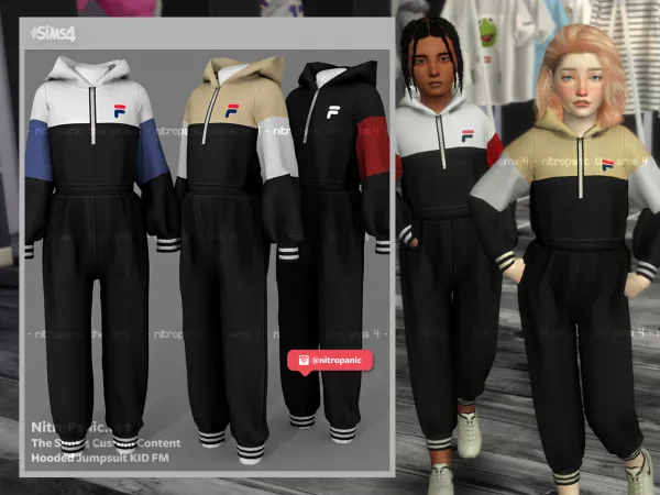 Alpha Hooded Jumpsuit KID by nitropanic - The Sims 4 Custom Content