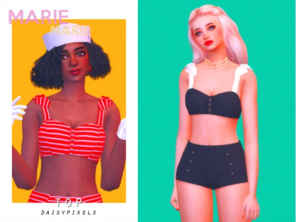 Mix marie bikini top ( ) by daisypixels - The Sims 4 Custom Content