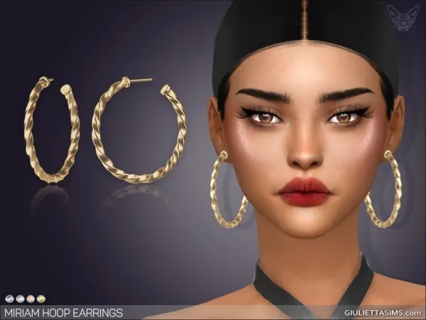 Alpha Miriam Hoop Earrings by giuliettasims - The Sims 4 Custom Content