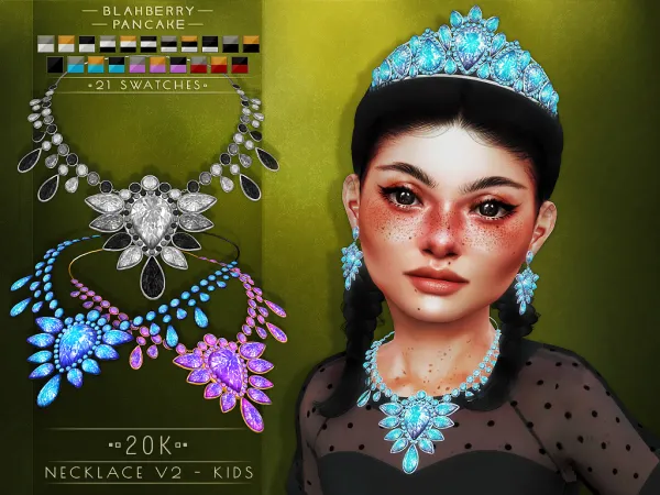 Alpha Blahberry Pancake 20K Necklace V2 KIDS VERSION by blahberry-pancake - The Sims 4 Custom Content