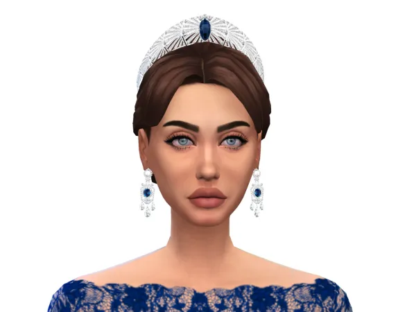 Alpha Queen Marys Sapphire Bandeau by simsfinds - The Sims 4 Custom Content