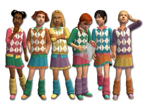 Argyle Hoodie Outfits by fakepeeps7 - The Sims 2 Custom Content