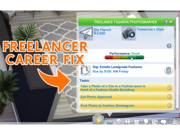Alpha Freelancer career fix (mod) yt by simsfinds - The Sims 4 Custom Content