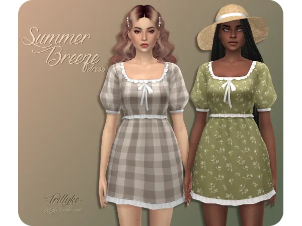 Maxis Match Summer Breeze Dress by simsfinds - The Sims 4 Custom Content