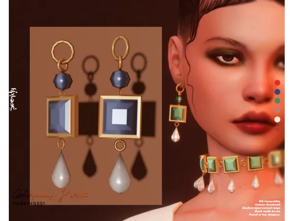Alpha CP Collection Earrings01 by serenity-cc - The Sims 4 custom content