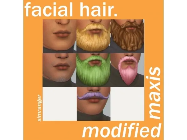 Maxis Match qwertysims' Modified Maxis Palette DLC Facial Hair by simsfinds - The Sims 4 Custom Content