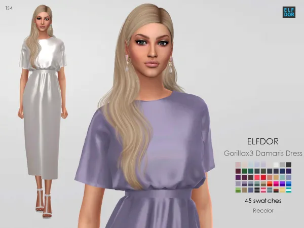Alpha Gorillax3 Damaris Dress RC by elfdor - The Sims 4 Custom Content