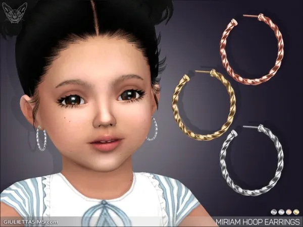 Alpha Miriam Hoop Earrings For Toddlers by giuliettasims - The Sims 4 Custom Content