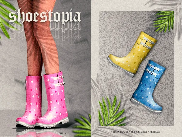Alpha shoestopia rain boots by shoestopia - The Sims 4 Custom Content
