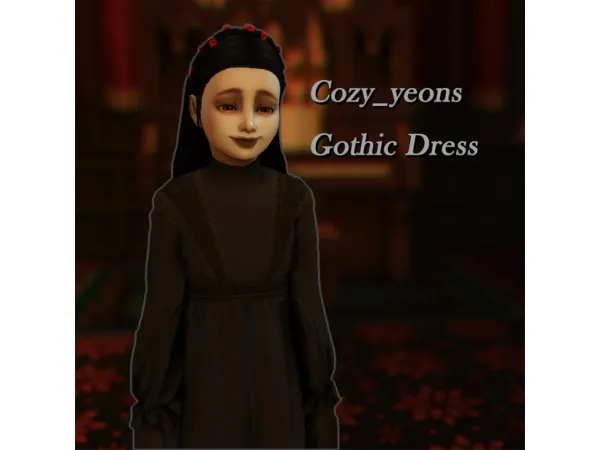 Maxis Match Cozy_yeons Gothic Dress - The Sims 4 Custom Content