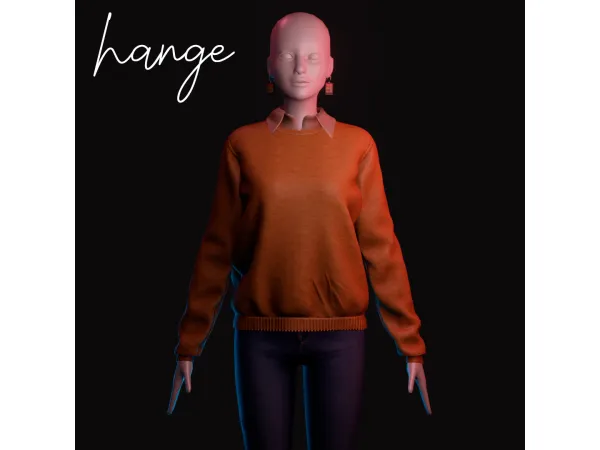 Alpha Hange sweater by amelylina - The Sims 4 Custom Content