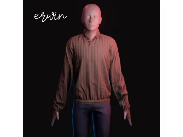 Alpha Erwin sweater by amelylina - The Sims 4 Custom Content