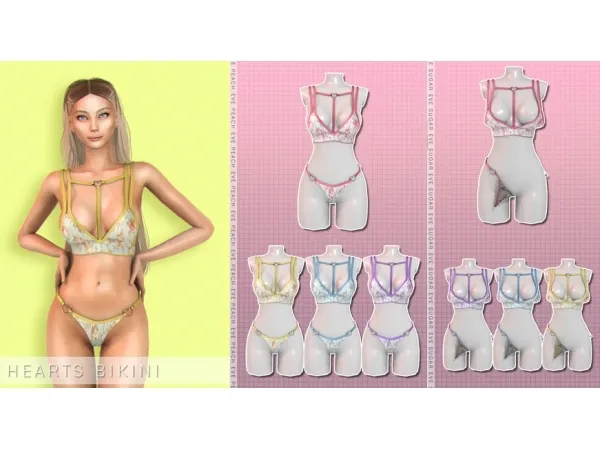Alpha Hearts Bikini by ts4eve - The Sims 4 Custom Content