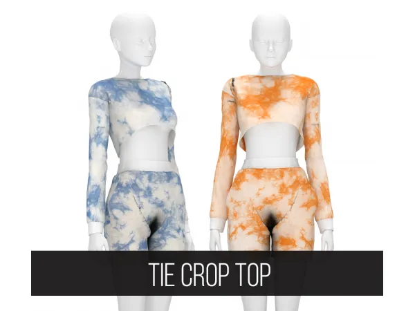 Alpha TIE CROP TOP by fifthscreations - The Sims 4 Custom Content