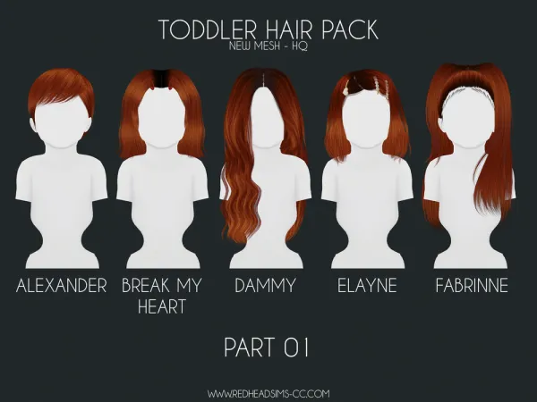 Alpha KIDS TODDLER HAIR PACK PART 1 - The Sims 4 Custom Content