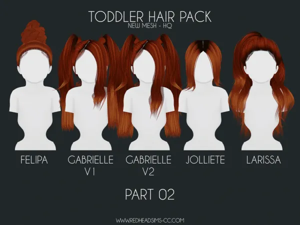Alpha KIDS TODDLER HAIR PACK PART 2 by redheadsims - The Sims 4 Custom Content