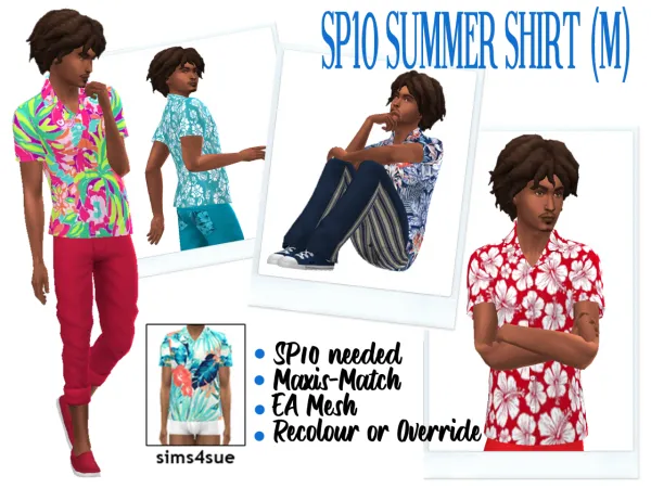 Maxis Match SP10 SUMMER SHIRT (M) by simsfinds - The Sims 4 Custom Content