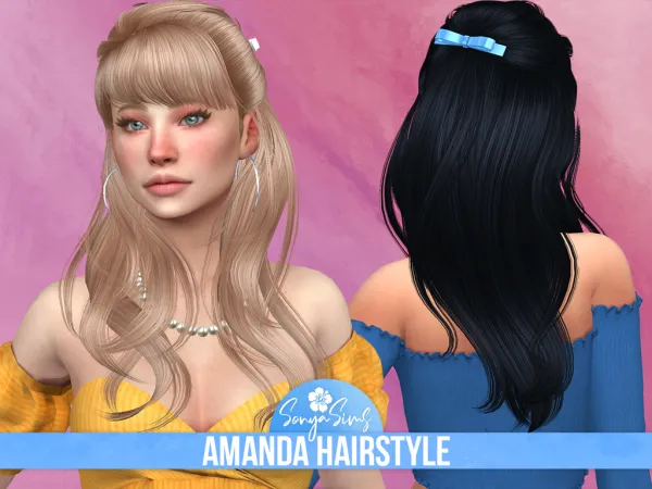 Alpha Amanda Hair by sonyasims - The Sims 4 Custom Content