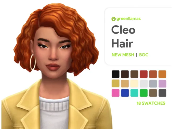 Maxis Match Cleo Hair greenllamas by simsfinds - The Sims 4 Custom Content