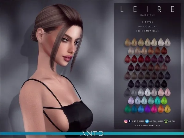Alpha Anto Leire (Hairstyle) - The Sims 4 Custom Content