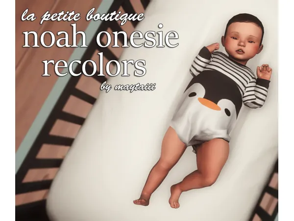 Alpha la petite boutique noah onesie recolors by simsfinds - The Sims 4 Custom Content