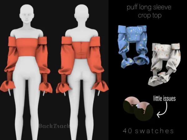 backtrack-cc Puff Long Sleeve Crop Top