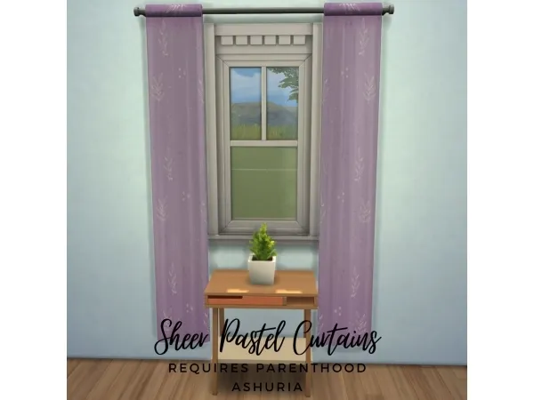 Maxis Match Sheer Pastel Curtains Parenthood by simsfinds - The Sims 4 Custom Content