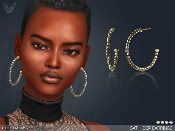 Alpha Sati Hoop Earrings by giuliettasims - The Sims 4 Custom Content