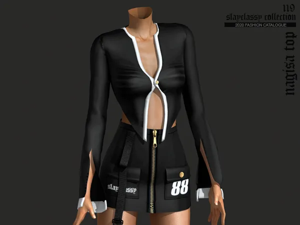 Alpha SC119 Nagisa Top by slayclassy - The Sims 4 Custom Content