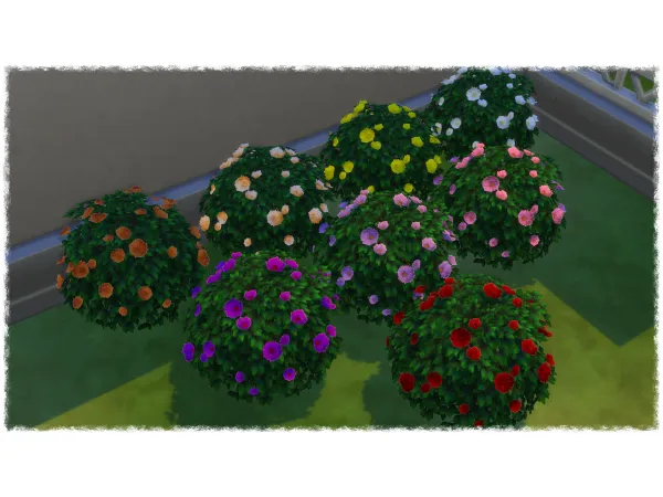 Maxis Match Mumumental Fall Mums Shrub 2020 by simsfinds - The Sims 4 Custom Content