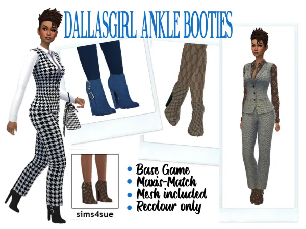 Maxis Match DALLASGIRLS ANKLE BOOTIES - The Sims 4 Custom Content