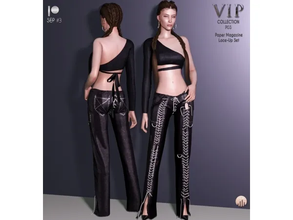 Alpha Bella Hadid Paper Magazine Lace Up Set P0 tr by busratr - The Sims 4 Custom Content