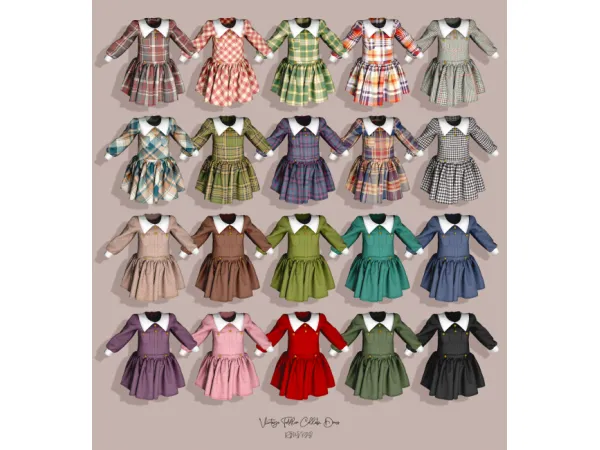 Alpha [RIMINGS] Vintage Toddler Collab_ Dress by simsfinds - The Sims 4 Custom Content