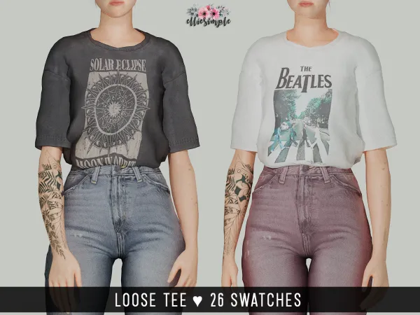 Alpha Elliesimple Loose Tee by elliesimple - The Sims 4 Custom Content