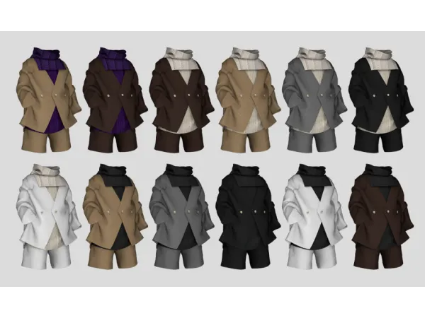 Alpha GOST_Vintage Toddler Collab_Onebutton coat by simsfinds - The Sims 4 Custom Content