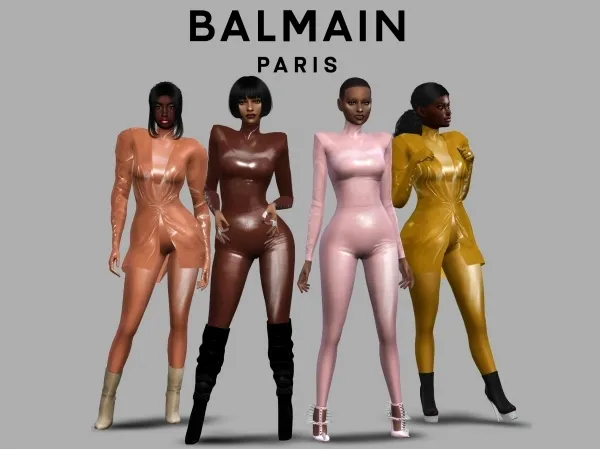 Alpha BALMAIN Balmain x Atsuko kudo latex collection by quen2n - The Sims 4 Custom Content