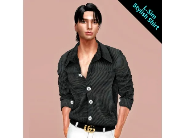 Alpha LSim male Stylish shirt by simsfinds - The Sims 4 Custom Content