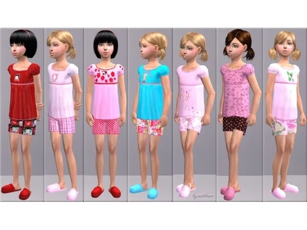 Adorable Sleepwears for the Little Girls by simsfinds - The Sims 2 Custom Content