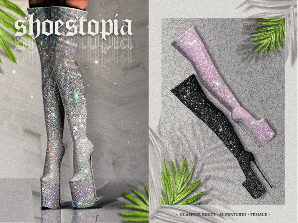 Alpha shoestopia glamour boots by shoestopia - The Sims 4 Custom Content