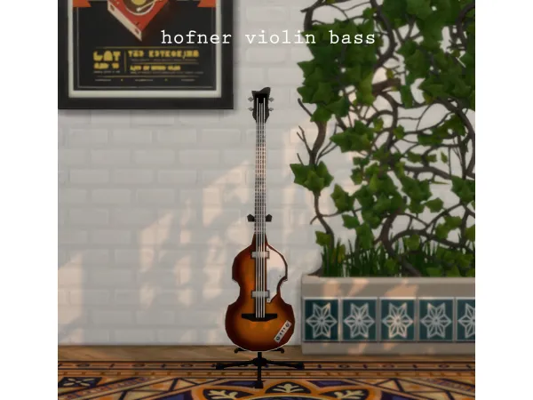 Maxis Match Hofner violin bass by simsfinds - The Sims 4 Custom Content