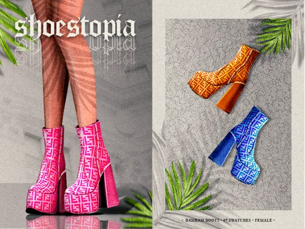 Alpha shoestopia bambam boots by shoestopia - The Sims 4 Custom Content