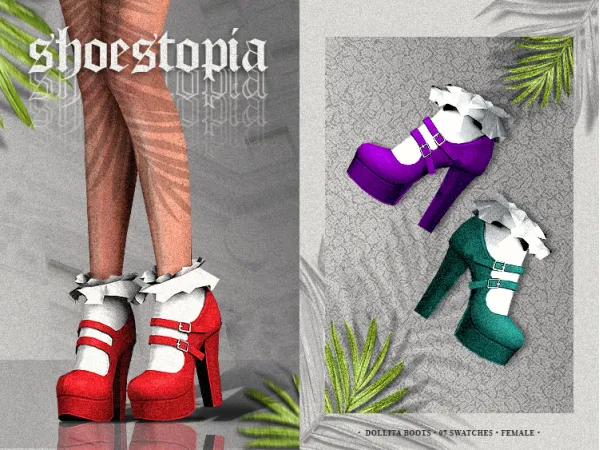 Alpha shoestopia dollita boots by shoestopia - The Sims 4 Custom Content