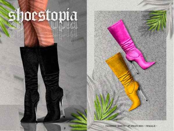 Alpha shoestopia fashion boots by shoestopia - The Sims 4 Custom Content