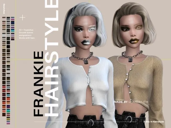 Alpha Leah Lillith's LeahLillith Frankie Hairstyle by thesimsresource - The Sims 4 Custom Content