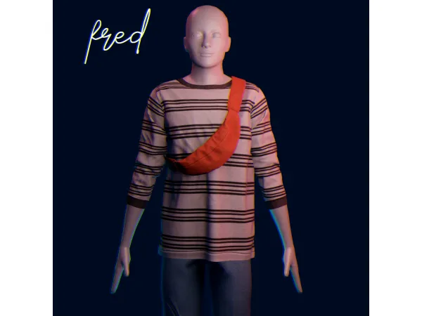 Alpha Fred sweater by amelylina - The Sims 4 Custom Content