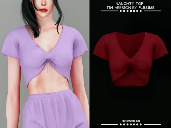 Alpha Naughty Top by plbsims - The Sims 4 custom content