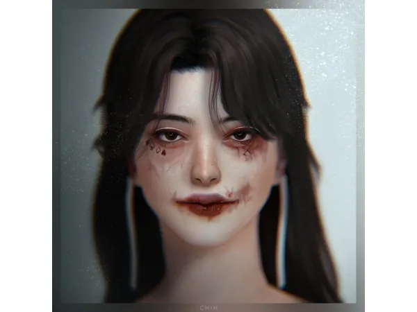 Alpha Halloween Face paint chih by simsfinds - The Sims 4 Custom Content