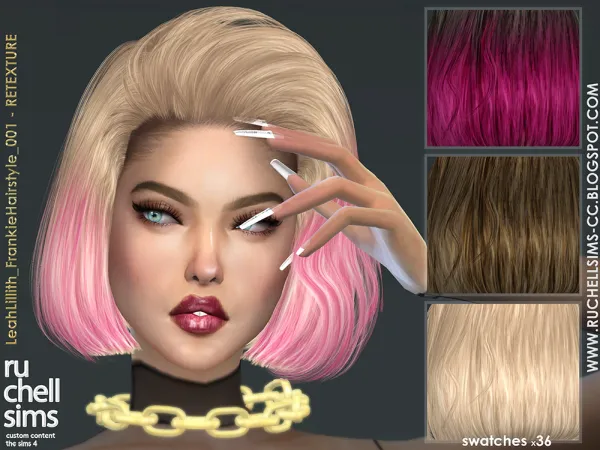 Alpha LeahLillith Frankie Hairstyle RETEXTURE NOT HQ by ruchellsims - The Sims 4 Custom Content