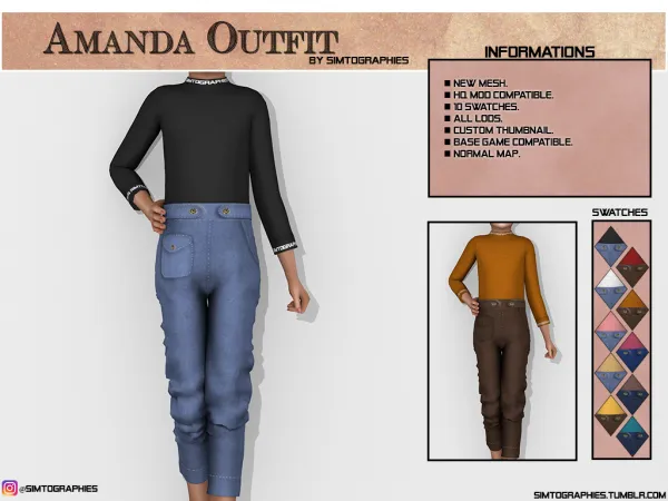 Maxis Match Amanda Outfit - The Sims 4 Custom Content