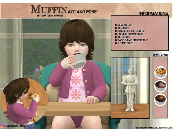 Alpha Muffin Pose by simtographies - The Sims 4 Custom Content